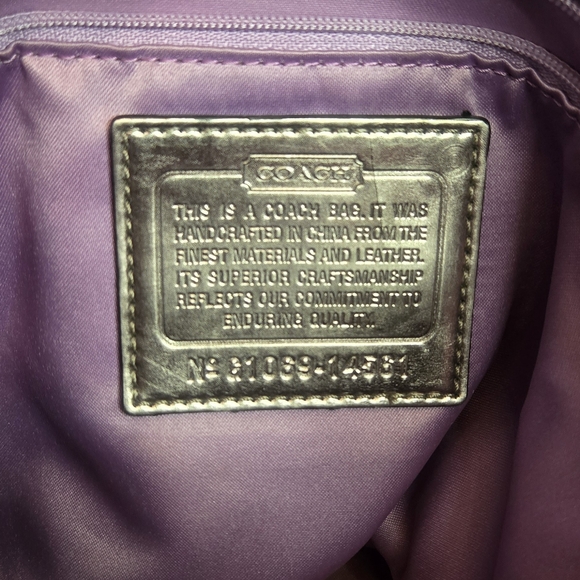 COACH Silver Metallic POPPY Shoulder 2-Way Bag - Picture 9 of 16